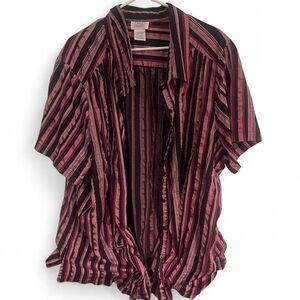 Purple and Black Stripe Button Down Shirt